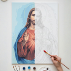 Cuadro para pintar con números "Jesús pastor"