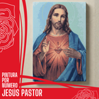 Cuadro para pintar con números "Jesús pastor"