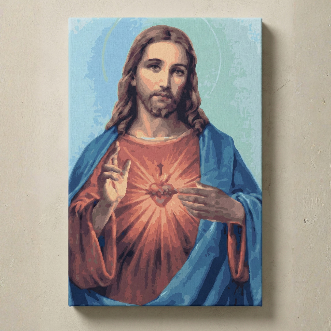 Cuadro para pintar con números "Jesús pastor"