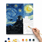 Cuadro para pintar con números "Juego de tronos - Versión noche estrellada"