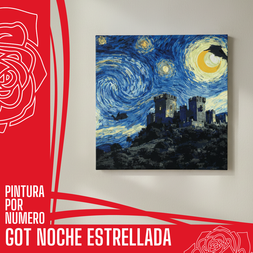Cuadro para pintar con números "Juego de tronos - Versión noche estrellada"