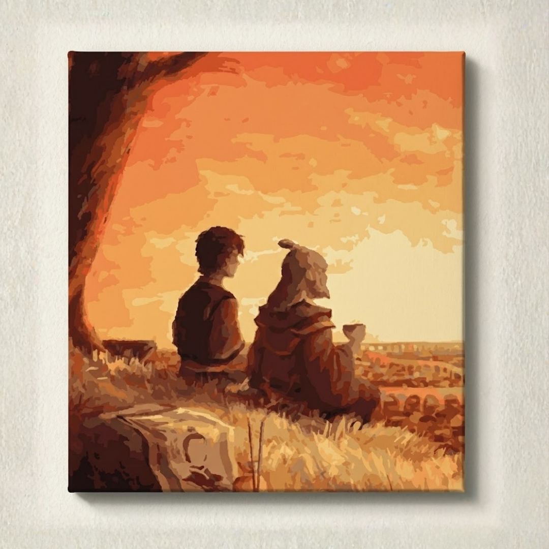 Cuadro para pintar con números "Zuko y su tío Iroh"