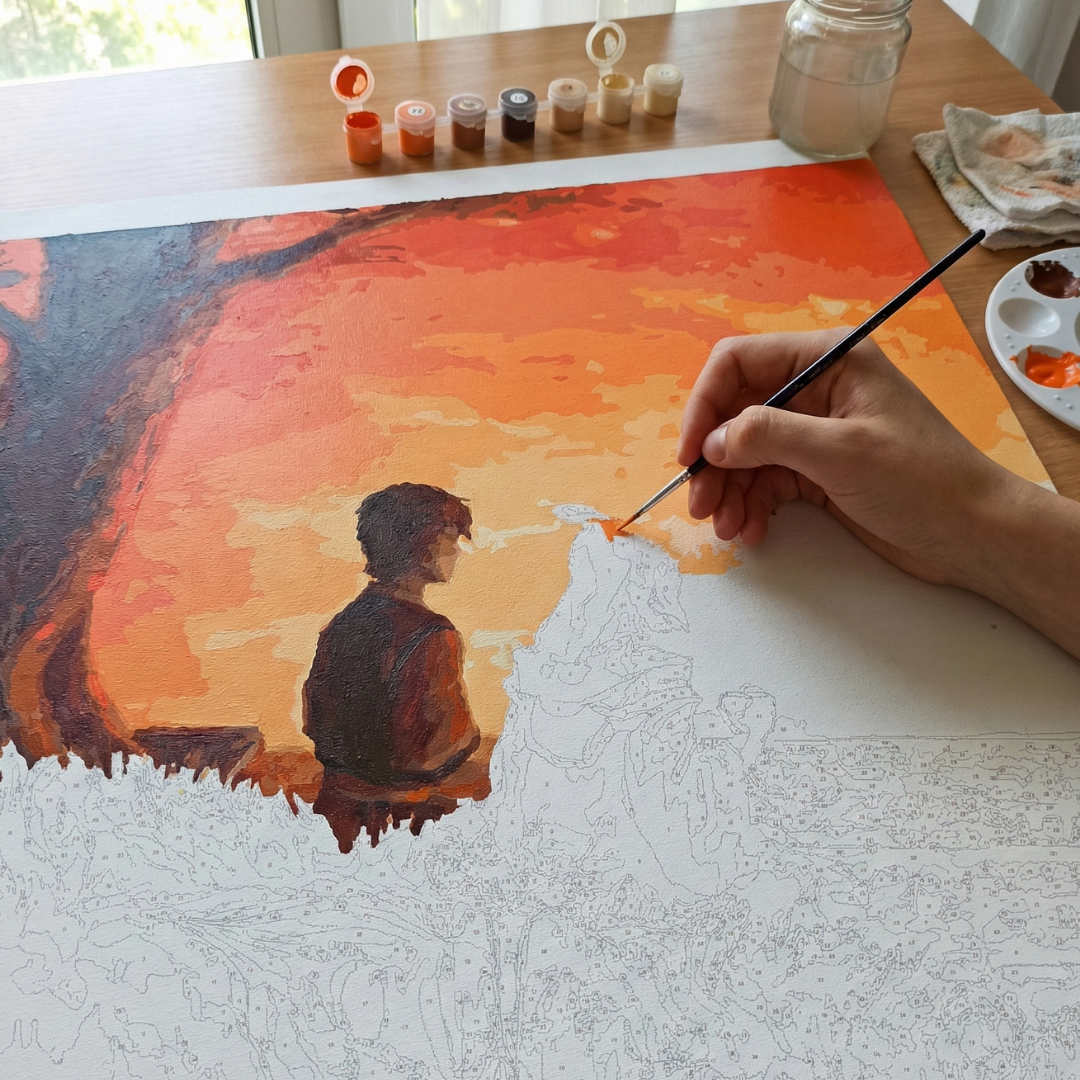Cuadro para pintar con números "Zuko y su tío Iroh"