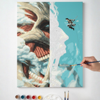 Cuadro para pintar con números "Levi VS Colossal"