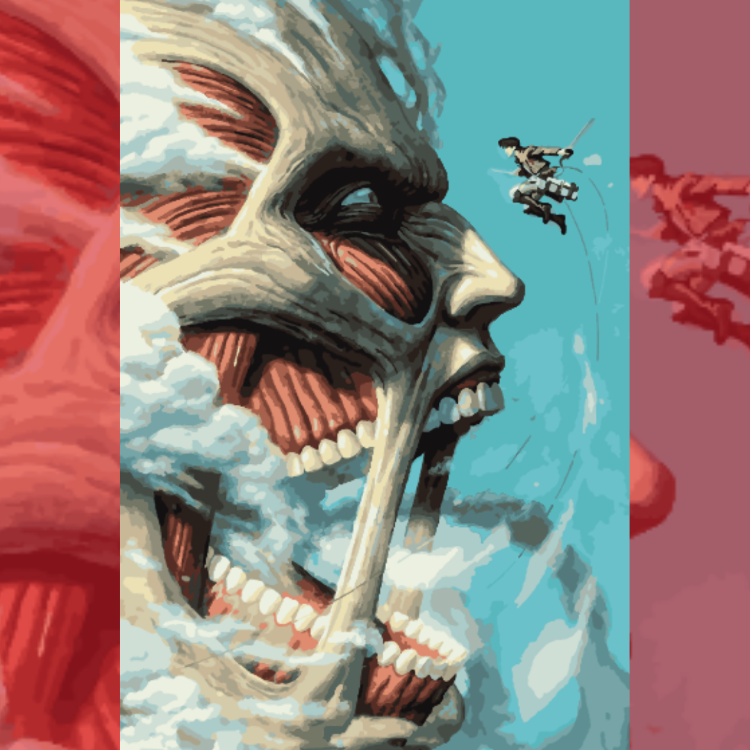 Cuadro para pintar con números "Levi VS Colossal"