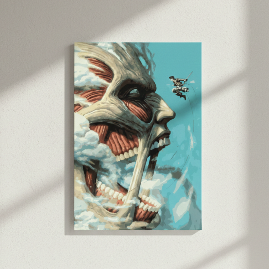 Cuadro para pintar con números "Levi VS Colossal"