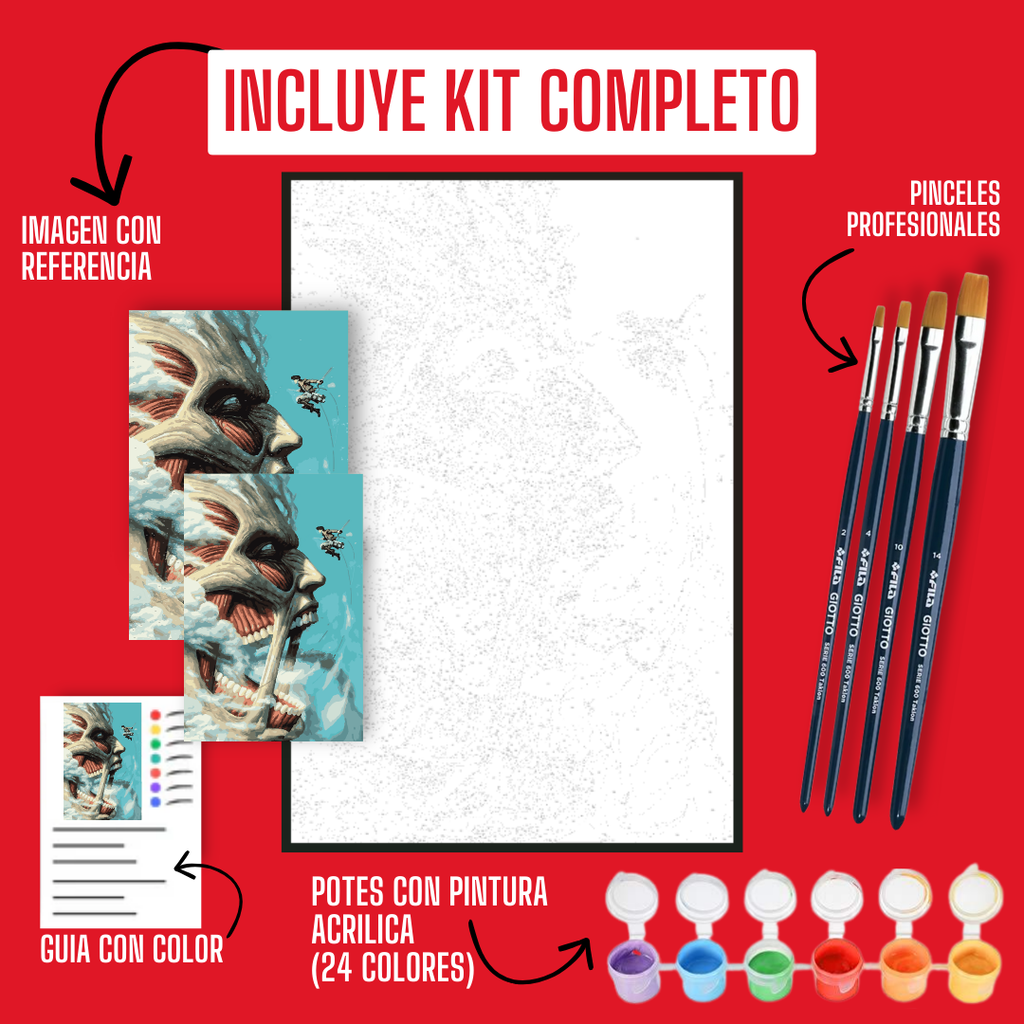 Cuadro para pintar con números "Levi VS Colossal"