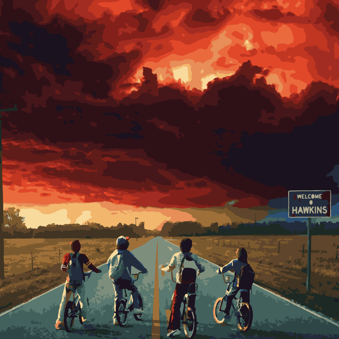 Cuadro para pintar con números "Stranger things 1Temp"