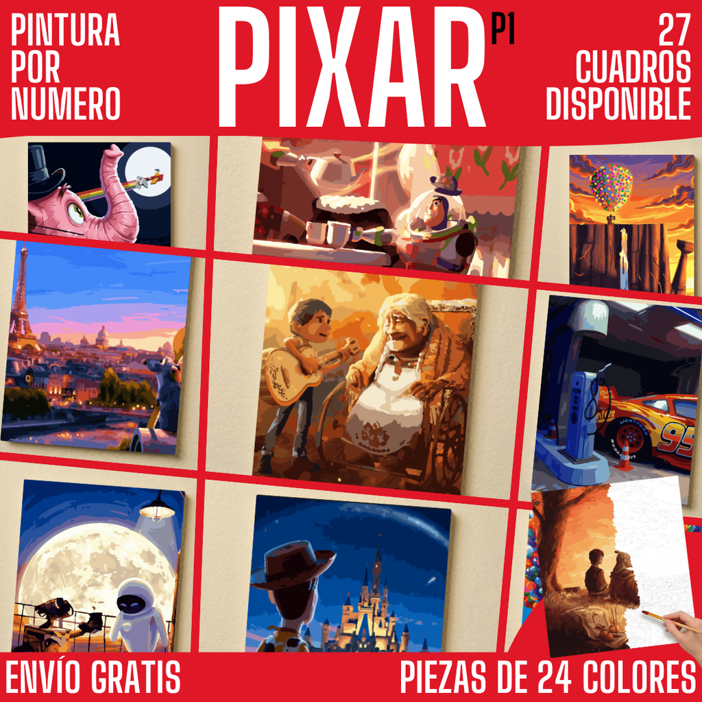 "Pixar" cuadros para pintar por numero